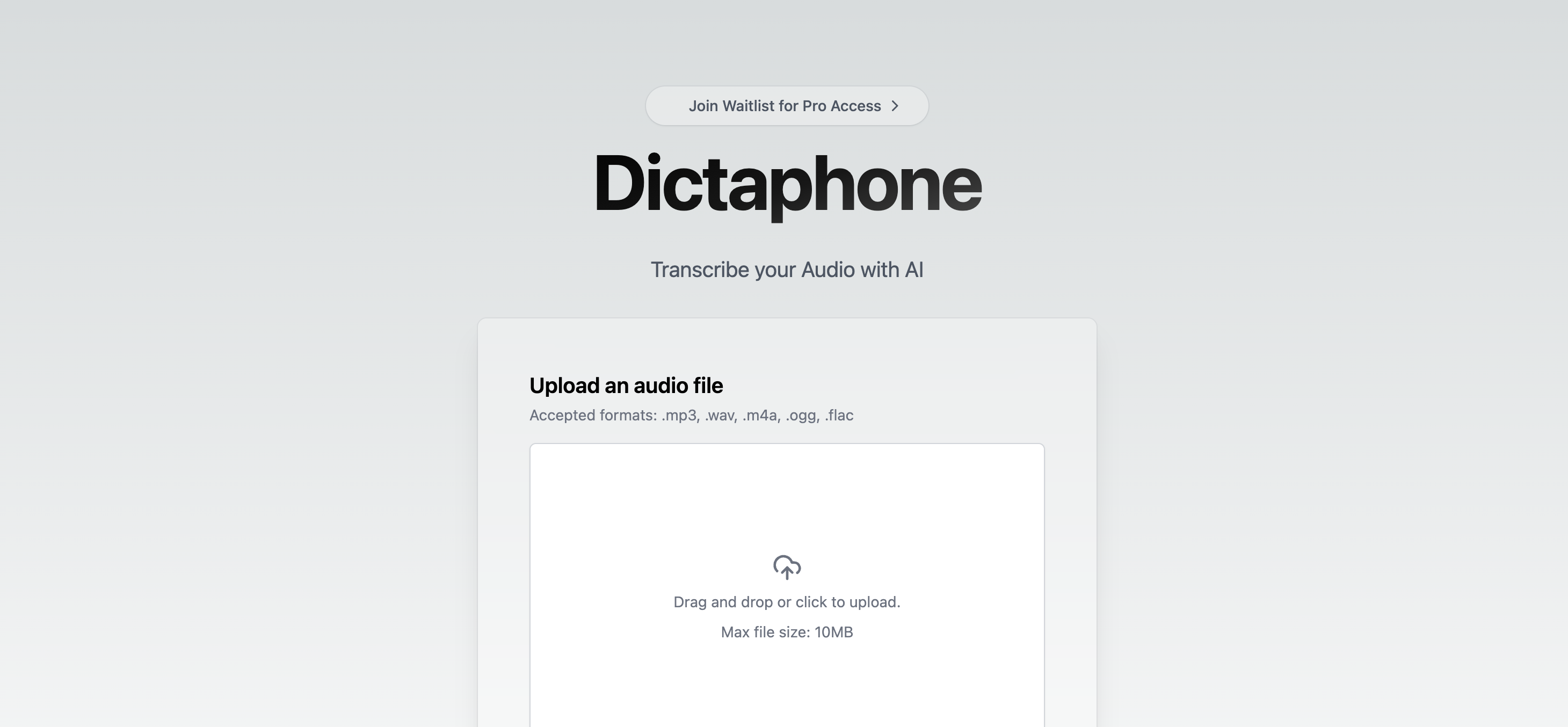 Dictaphone - Transcribe your Audio with AI